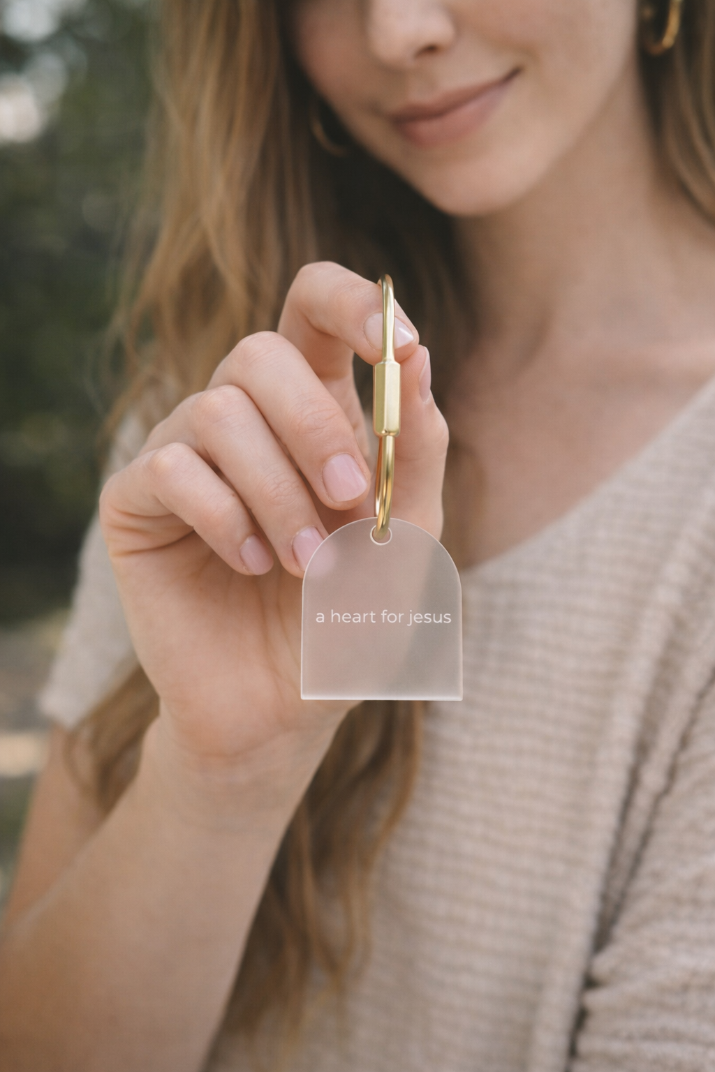 Clear Acrylic Keychain – A Heart for Jesus