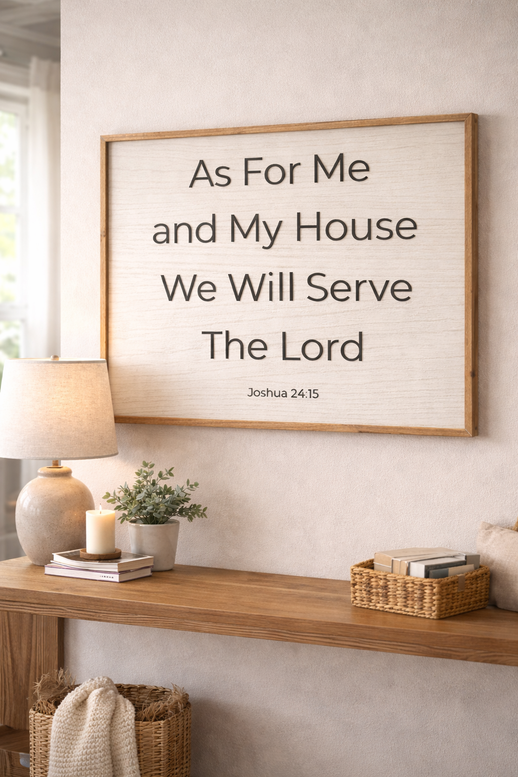 As For Me and My House — Wood Scripture Sign